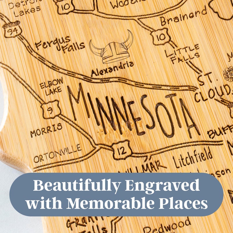 Totally Bamboo Destination Minnesota State Shaped Cutting Board, Charcuterie and Cheese Serving Board â€“ Minnesota Gift for Home DÃ©cor or Everyday Kitchen Use - Image 3